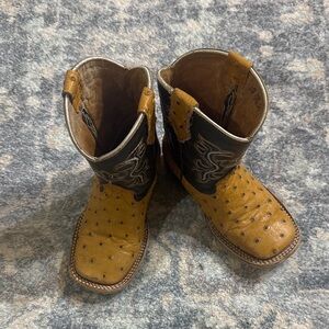 Kids Tan and Black Western Boots